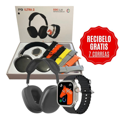 KIT SMARTWATCH ULTRA + AURICULARES ULTRA P9