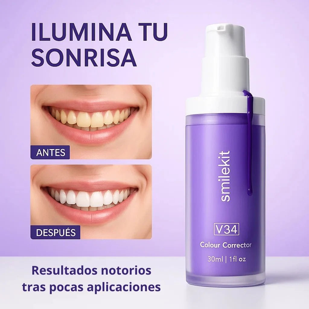 Blanqueador Dental Lila V34 + BLANQUEADOR DENTAL UV – KIT CON LUZ LED