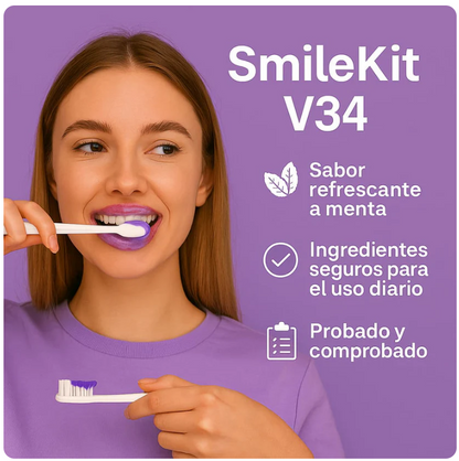 Blanqueador Dental Lila V34 + BLANQUEADOR DENTAL UV – KIT CON LUZ LED