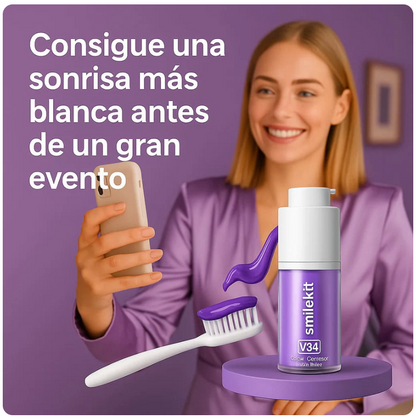 Blanqueador Dental Lila V34 + BLANQUEADOR DENTAL UV – KIT CON LUZ LED
