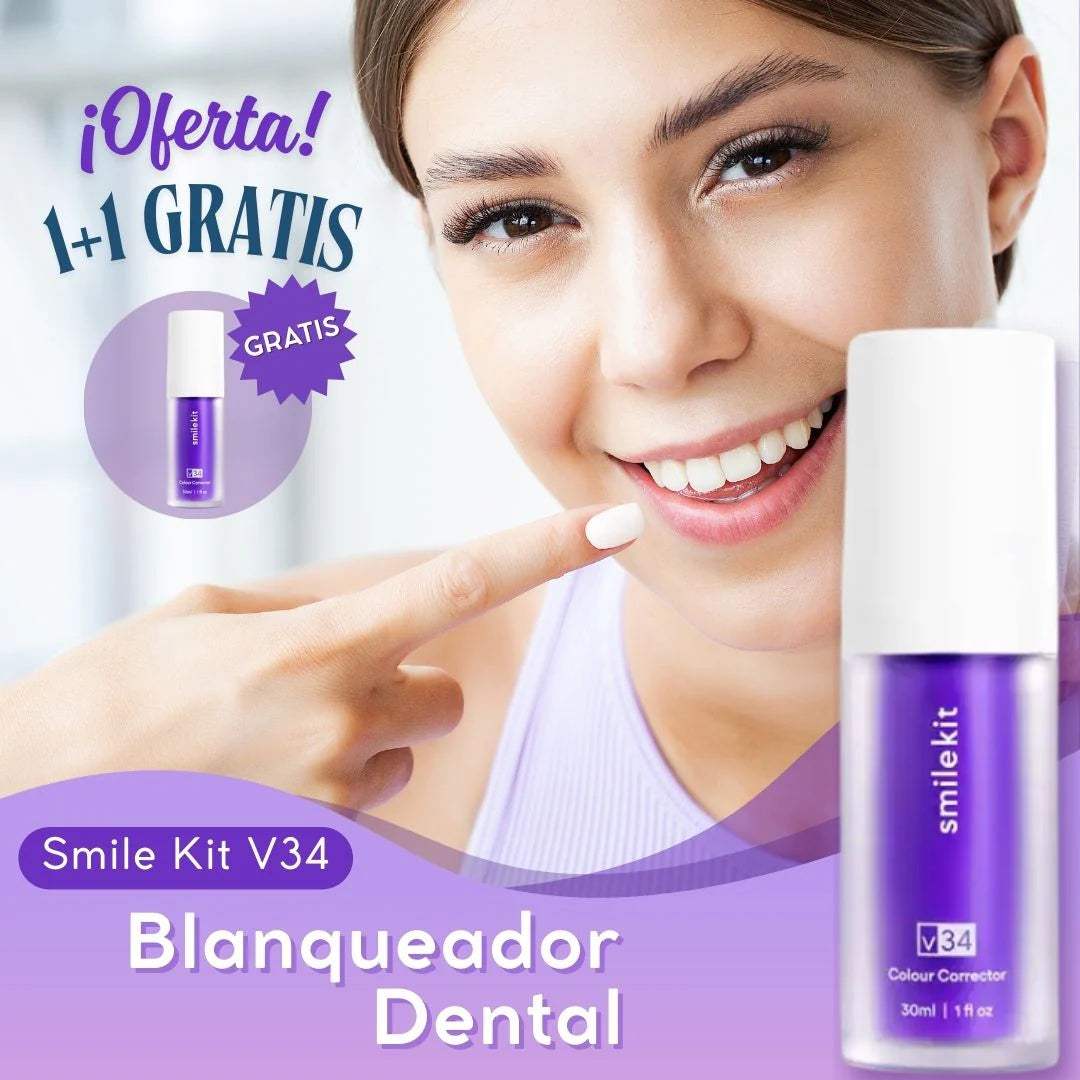 Blanqueador Dental Lila V34 + BLANQUEADOR DENTAL UV – KIT CON LUZ LED